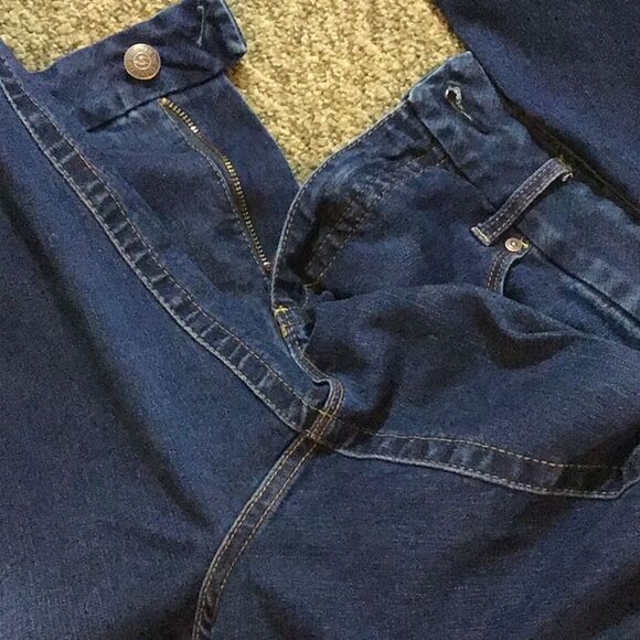 Seven7 Tummyless High Rise Slem Boot Dark Blue Denim Jeans Size Plus 16 - Picture 12 of 16